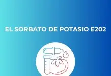 Sorbato de potasio E202: un conservante esencial para la industria alimentaria Imagen representativa de logo del artículo sobre el sorbato de potasio, aditivo con denominación E202.